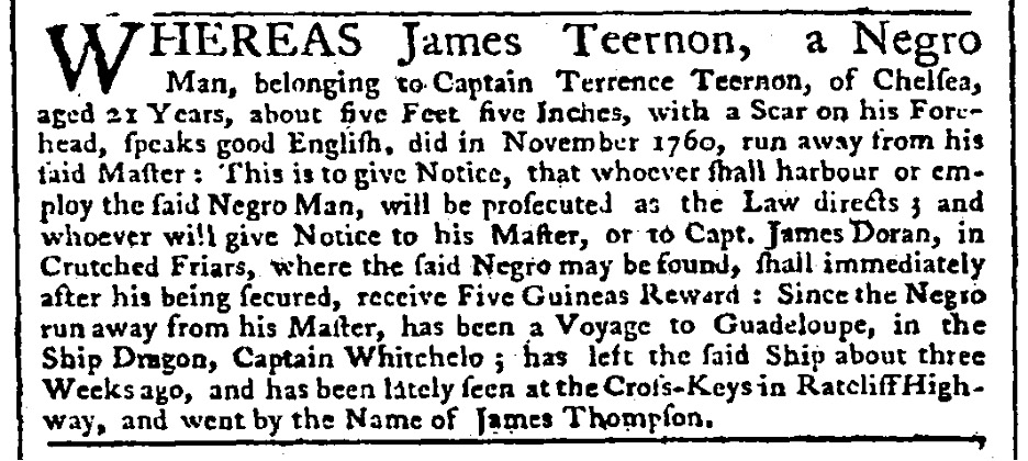 image of runaway ad for James Teernon